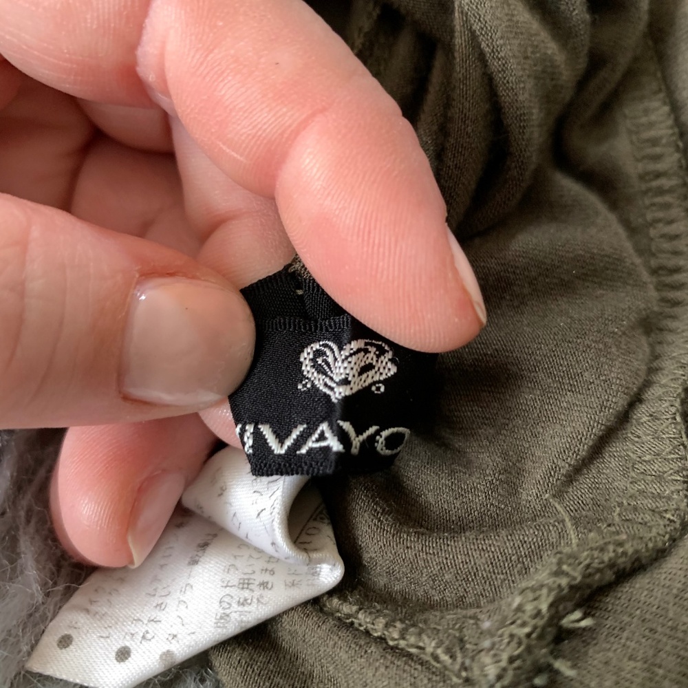 SOLD! Army Green Cold Shoulder Blouse - Picture 4 of 7